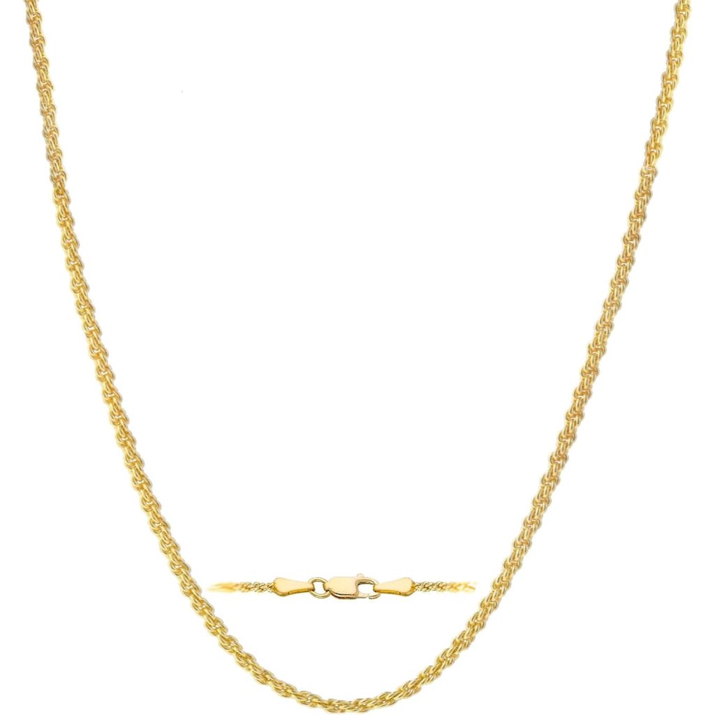 14k Yellow Gold Rope Chain Necklace For Women And Men 1.6mm/2.1mm/2.6mm/3.1mm 14